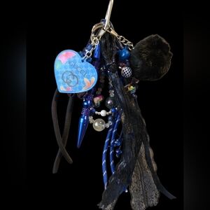 Designer Blue Chic Glam Bag Charm – Kubotan Luxury Keychain Accent